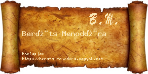 Beráts Menodóra névjegykártya